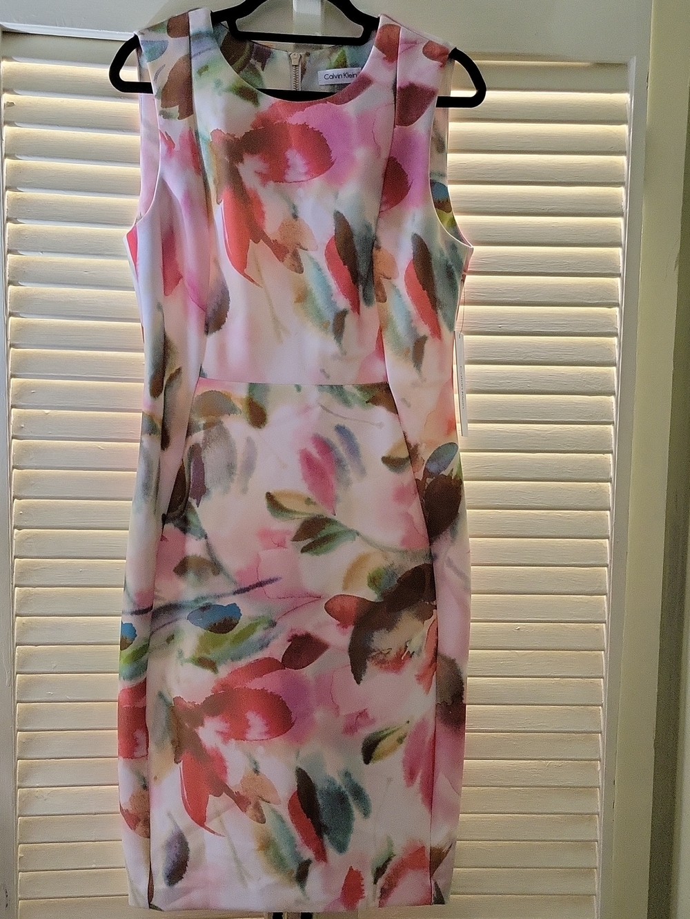 Calvin Klein Pink Floral Sheath Dress